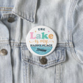 Het meer is mijn gelukkige plek ronde button 7,6 cm (In situ)