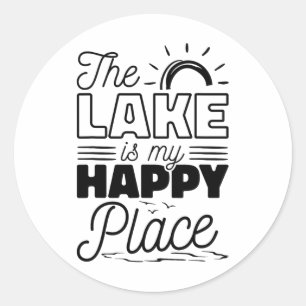 Het meer is mijn gelukkige plek ronde sticker