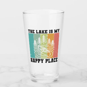 Het meer is mijn Happy Place Distress Vintage Lake Glas