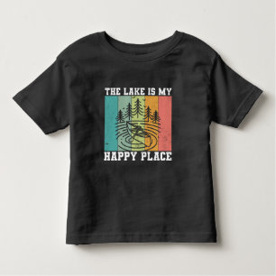 Het meer is mijn Happy Place Distress Vintage Lake Kinder Shirts