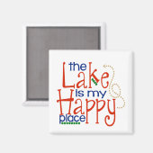 Het meer is mijn Happy Place Magnet Magneet (Voorkant / Achterkant)
