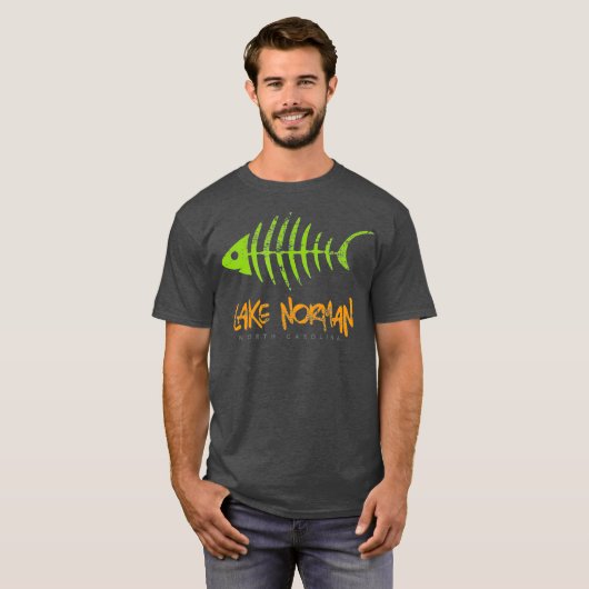 Het meer Norman Vist visbotschenkingen, onderdruk T-shirt (Voorkant volledig)