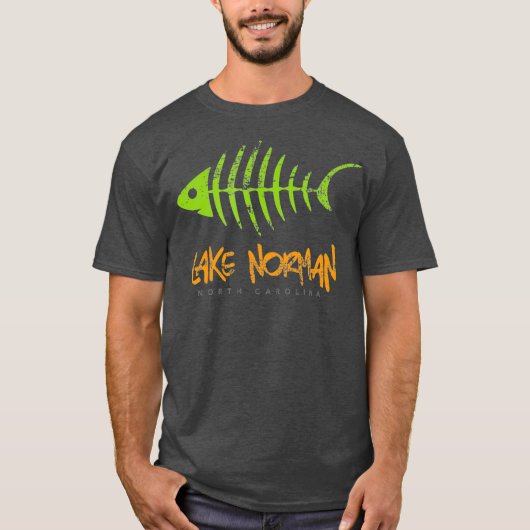 Het meer Norman Vist visbotschenkingen, onderdruk T-shirt (Voorkant)