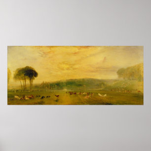 Het meer Petworth: Sunset, Fighting Bucks Poster
