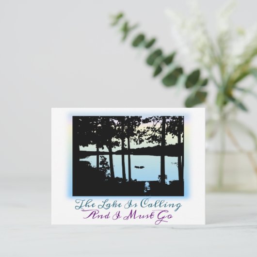 Het meer roept dat ik moet gaan briefkaart (Staand voorkant)