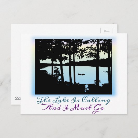 Het meer roept dat ik moet gaan briefkaart (Voorkant / Achterkant)