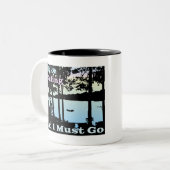 Het meer roept en ik moet gaan tweekleurige koffiemok (Voorkant links)