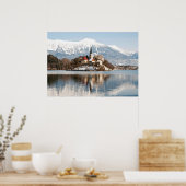Het meer van Bled in de winter, Slovenië Poster (Keuken)