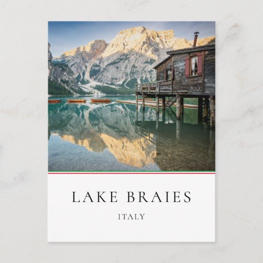 Het meer van Braies in de Dolomieten in Italië Briefkaart (Voorkant)