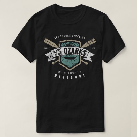 Het meer van de Ozarks Missouri, Gevist Boat Campi T-shirt (Design voorkant)