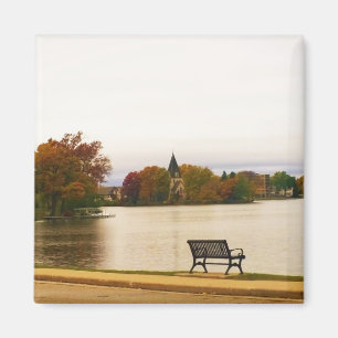 Het meer van Fowler in de herfst, Wisconsin Magneet