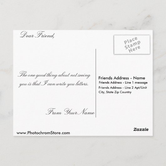 Het meer van Oô, Luchon, Pyreneeën, France vi Briefkaart (Achterkant)