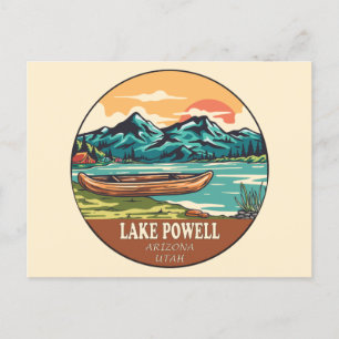 Het meer van Powell Boating Vissen Emblem Briefkaart