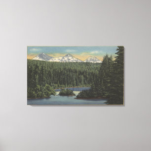 Het Meer van Scotts, Oregon - Uitzicht van Drie Canvas Afdruk