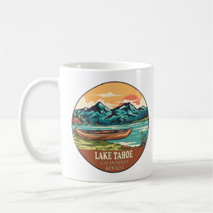 Het meer van Tahoe Boating Vissen Emblem Koffiemok