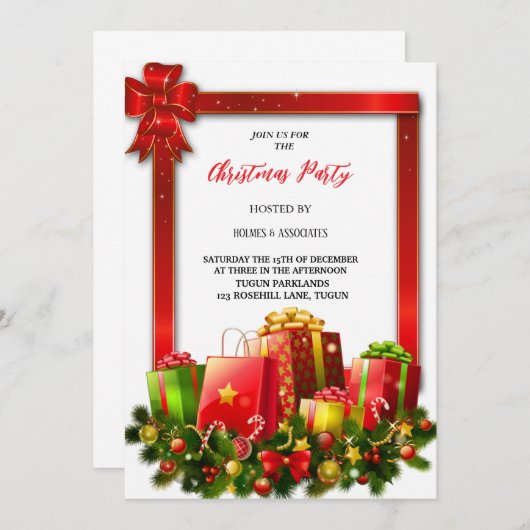 Het meest elegante groene, gouden ,rode kerstcadea kaart (Voorkant / Achterkant)