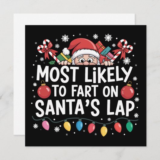 Het meest waarschijnlijk dat je op Santa's schoot Feestdagenkaart (Voorkant / Achterkant)