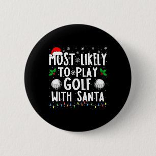 Het meest waarschijnlijk om Golf met kerstman te s Ronde Button 5,7 Cm