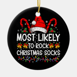 Het meest waarschijnlijk om Kerstmuts Soks Grappig Keramisch Ornament