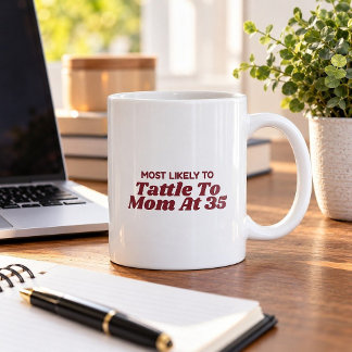 Het meest waarschijnlijk verklikt bij mama op 35e koffiemok