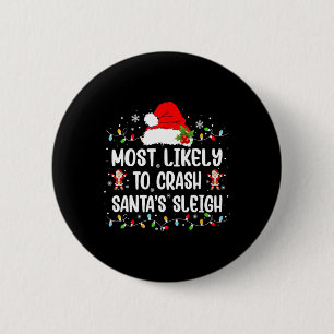 Het meest waarschijnlijke aan de slee van de kerst ronde button 5,7 cm