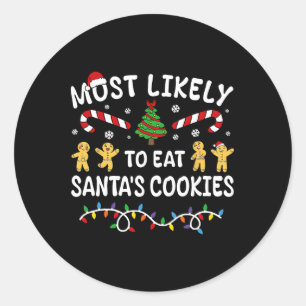 Het meest waarschijnlijke eten om kerstberoemde ke ronde sticker