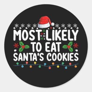 Het meest waarschijnlijke eten om kerstmis van de ronde sticker