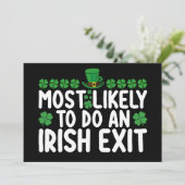 Het meest waarschijnlijke is dat een Iers vertrek Kaart (Staand voorkant)