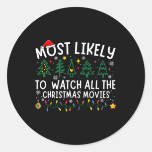 Het meest waarschijnlijke is dat je alle kerstfilm ronde sticker