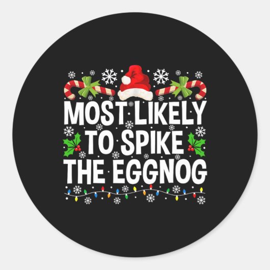Het meest waarschijnlijke is dat je de Eggnog-kers Ronde Sticker (Voorkant)