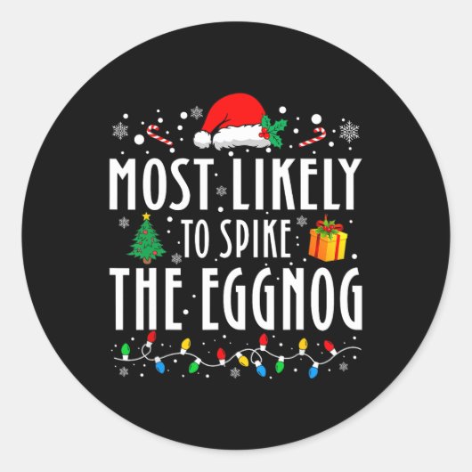 Het meest waarschijnlijke is dat je de Eggnog-kers Ronde Sticker (Voorkant)
