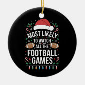 Het meest waarschijnlijke om alle Football games t Keramisch Ornament (Voorkant)