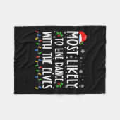 Het meest waarschijnlijke om Dans met Elves Kerstm Fleece Deken (Voorkant (Horizontaal))