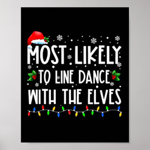 Het meest waarschijnlijke om Dans met Elves Kerstm Poster