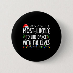 Het meest waarschijnlijke om Dans met Elves Kerstm Ronde Button 5,7 Cm