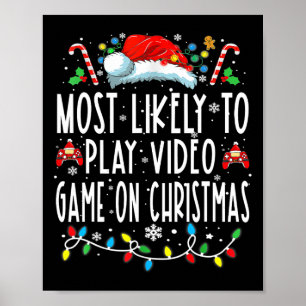 Het meest waarschijnlijke om videogames op kerstga poster