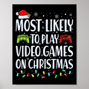 Het meest waarschijnlijke om videogames op Kerstmi Poster
