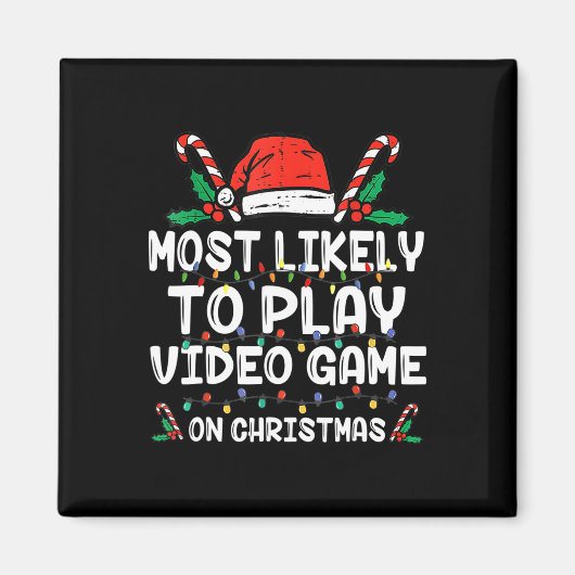 Het meest waarschijnlijke om videospel op kerstker magneet (Voorkant)