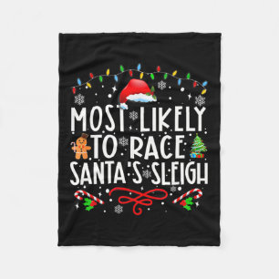 Het meest waarschijnlijke voor Race Santa's Slape  Fleece Deken