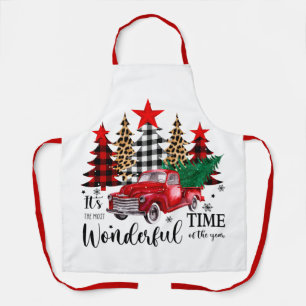 Het meest wonderbaarlijke tijd apron vintage rode schort