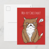 Het meh-Rry Briefkaart van Kerstmis van de Kat van (Voorkant / Achterkant)