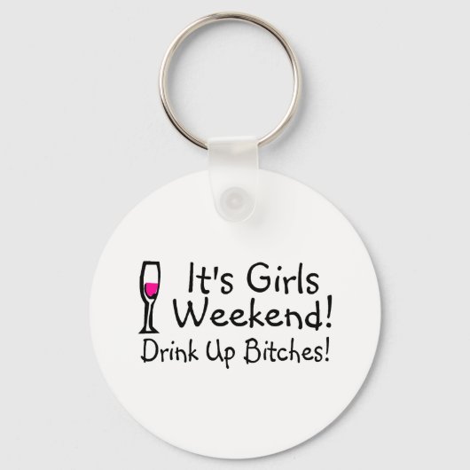 Het Meisenweekend Drink wijn op Sleutelhanger (Voorkant)