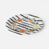 Het meisje Baby shower Floral & Stripes Bord (Gekanteld)