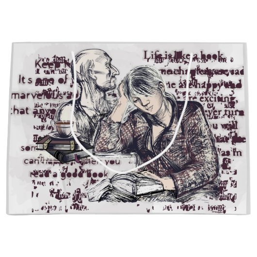 Het meisje dat een boek leest groot cadeauzakje (Voorkant)