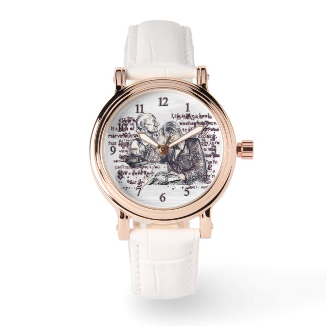 Het meisje dat een boek leest horloge (Voorkant)