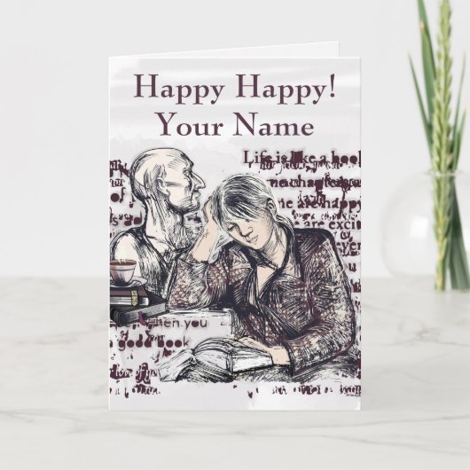 Het meisje dat een boek leest kaart (Voorkant)