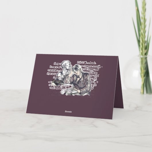 Het meisje dat een boek leest kaart (Achterkant)