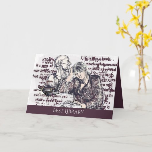 Het meisje dat een boek leest kaart (Gele Bloem)