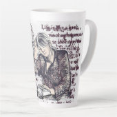 Het meisje dat een boek leest latte mok (Rechterhoek)