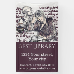 Het meisje dat een boek leest spandoek